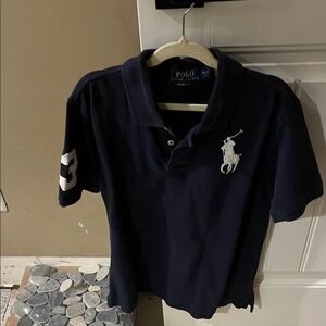 Polo by Ralph Lauren Navy Polo with White Logo and Sleeve Number